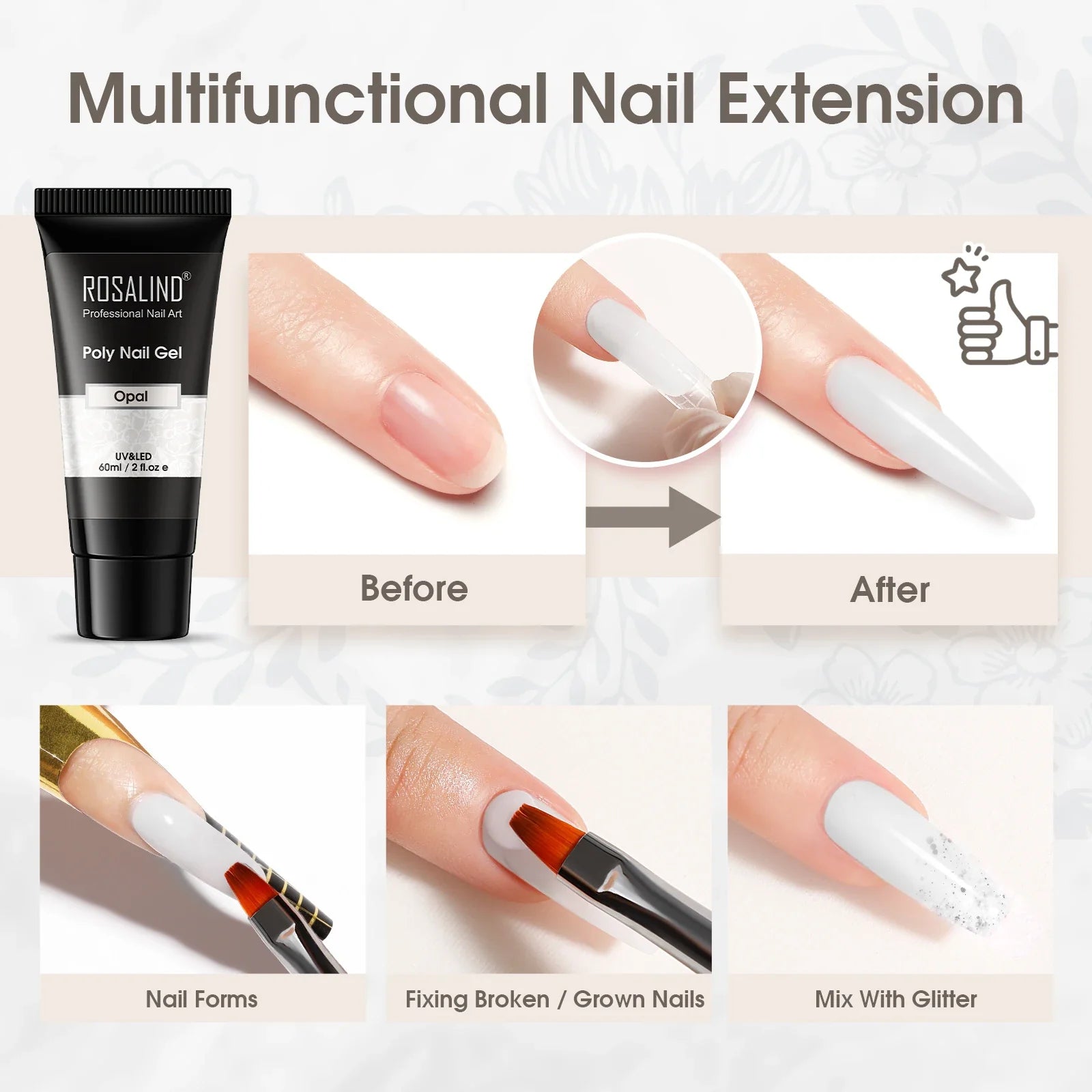 Poly Gel Akryl Extension Crystal Nail Art Hybrid Lack Slip Solution Poly Nagellack Semi Permanent 15/30ml - 24 Timmar Deals