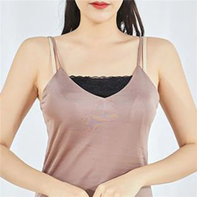 Lace Cleavage Cover Up Mock Camisole - 24 Timmar Deals