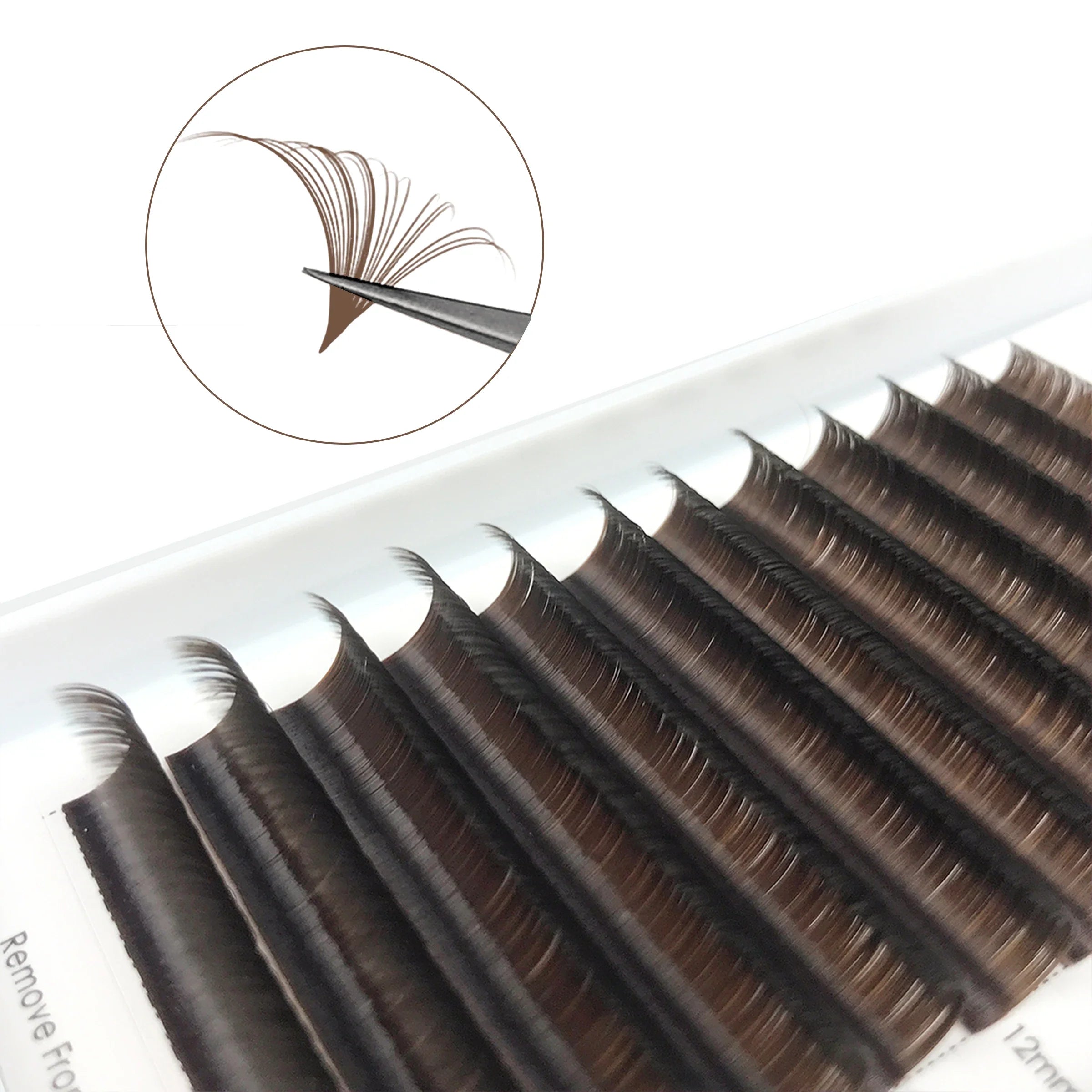 Dark Brown Easy fan Eyelash Extension Mix Mink Individual Ombre Eyelash Lashes High Quality Colorful Blooming Lashes Extension - 24 Timmar Deals