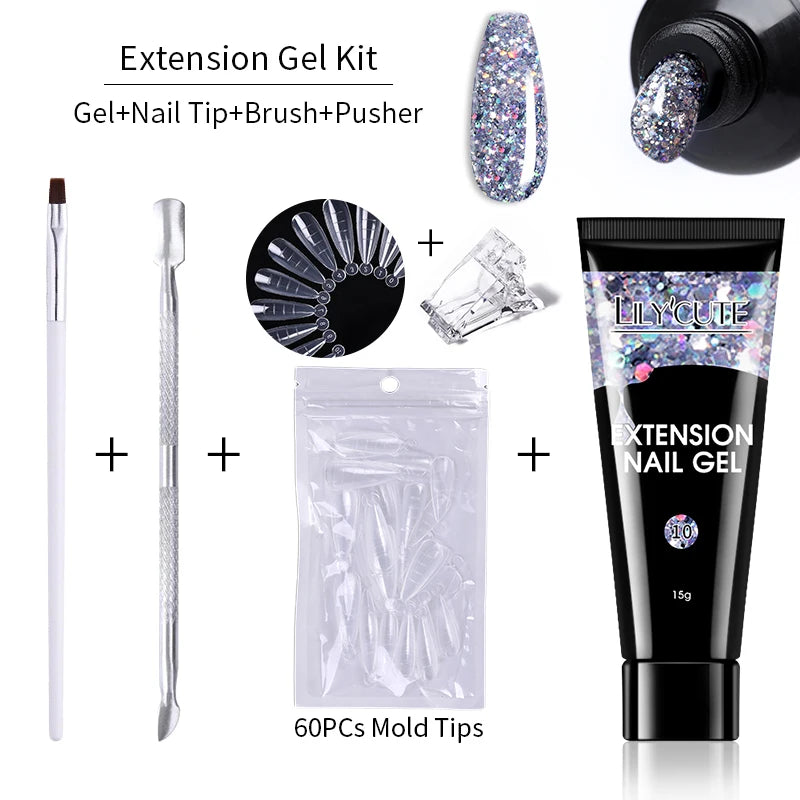 15ml Polygel Nail Extension Set - 24 Timmar Deals