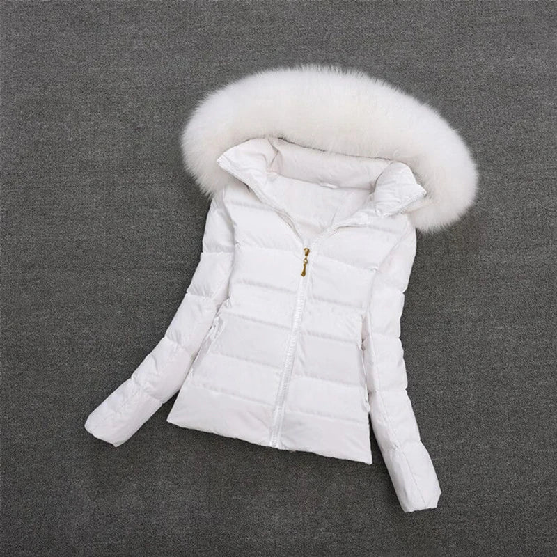 Parkas kort kappa dunjackor i bomull Slim Casual Tjock Varma Hooded Dragkedjor Ytterkläder - 24 Timmar Deals
