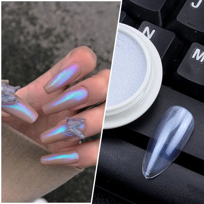 Holographic Nail Powder Net-2g Chrome Laser Mirror Glitter - 24 Timmar Deals