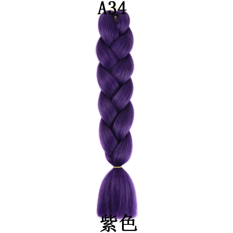 Syntetisk 1st 24 tum 100g Flätning Hårbox Flätor Färgglad Twist Flätning Hårförlängningar Syntetisk Virkad Flätning - 24 Timmar Deals