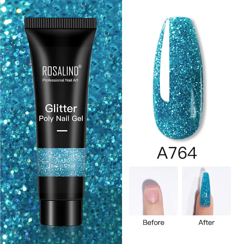 15/30 ml Poly Nail Gel Semi Permanent Akryl Extension Crystal Nail Art Fast Builder Hybrid Lack UV Poly Nagellack - 24 Timmar Deals