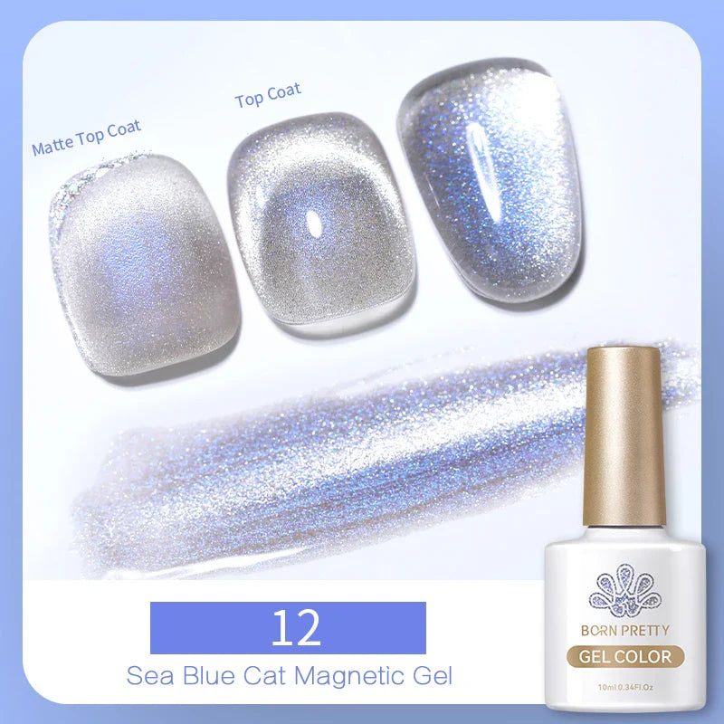 10ml Magic Cat Magnetic Gel Nail Polish Sparking Aurora Silver Effect Soak Off UV Gel Varnis Semi-Transparent - 24 Timmar Deals
