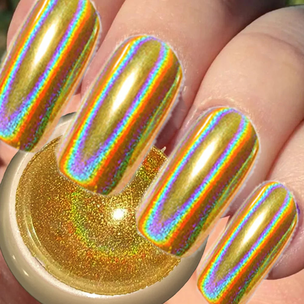 Holographic Nail Powder Net-2g Chrome Laser Mirror Glitter - 24 Timmar Deals