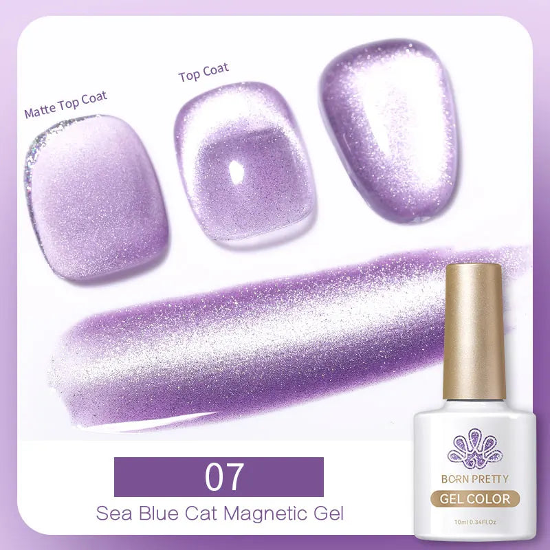 10ml Magic Cat Magnetic Gel Nail Polish Sparking Aurora Silver Effect Soak Off UV Gel Varnis Semi-Transparent - 24 Timmar Deals