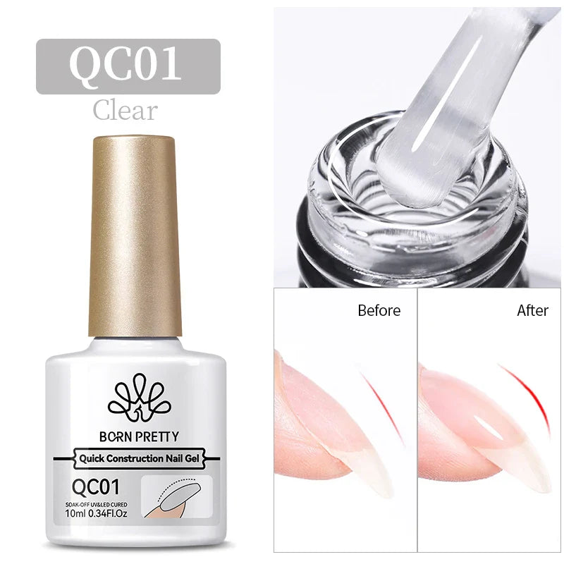 Transparent Jelly Nude Gellack 10ml Sheer Glitter Crystal Varnish - 24 Timmar Deals
