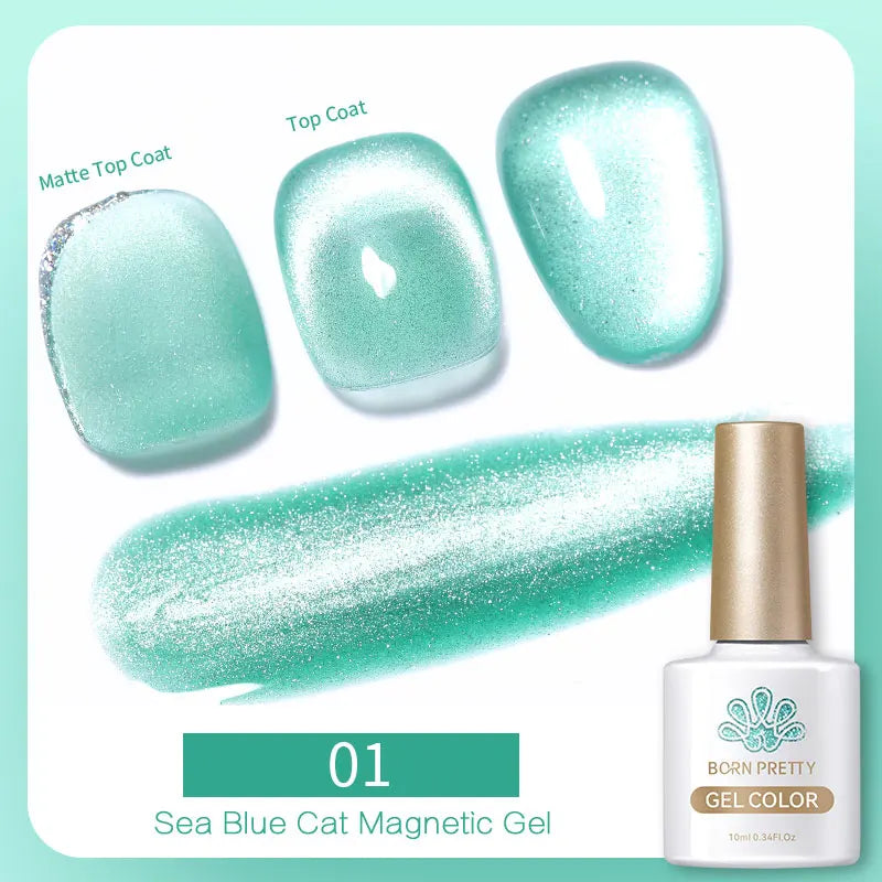 10ml Magic Cat Magnetic Gel Nail Polish Sparking Aurora Silver Effect Soak Off UV Gel Varnis Semi-Transparent - 24 Timmar Deals