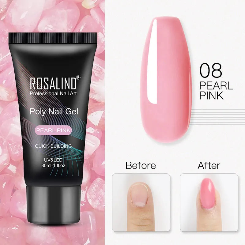 15/30 ml Poly Nail Gel Semi Permanent Akryl Extension Crystal Nail Art Fast Builder Hybrid Lack UV Poly Nagellack - 24 Timmar Deals