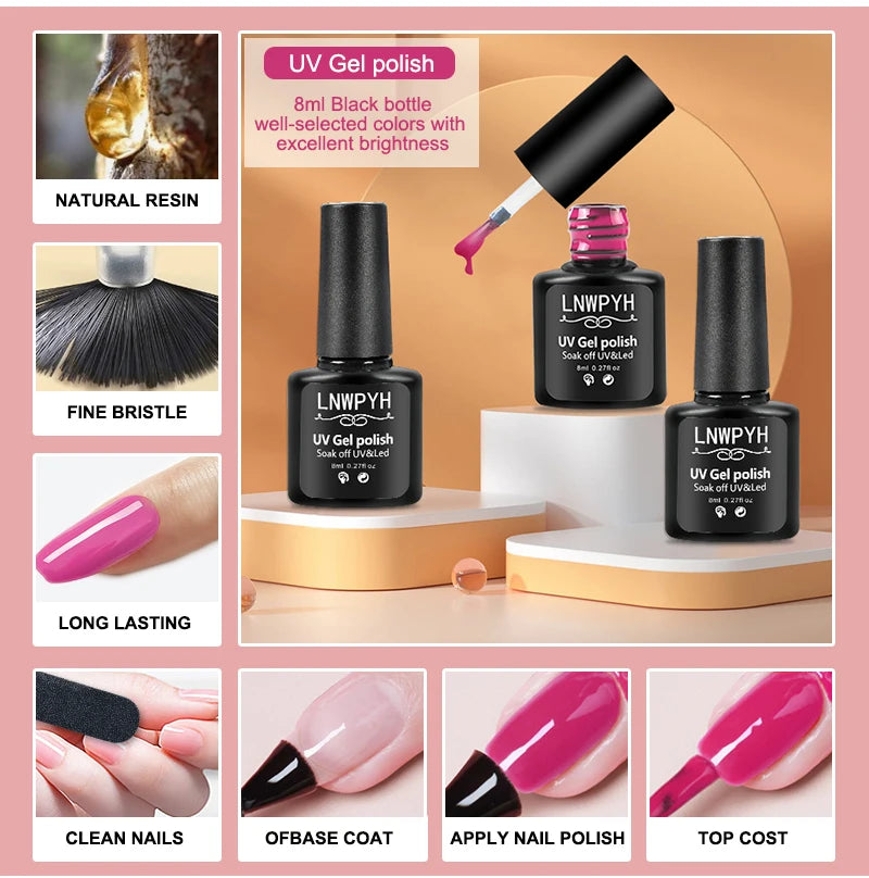 Polygel, Gellack Sett Med UV LED Lamp - 24 Timmar Deals