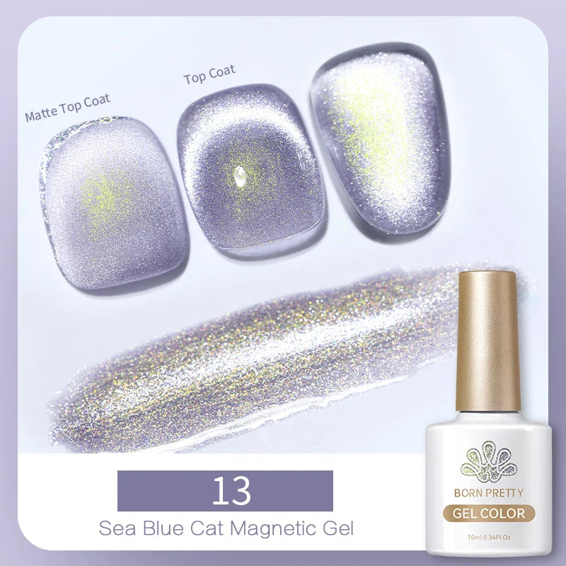 10ml Magic Cat Magnetic Gel Nail Polish Sparking Aurora Silver Effect Soak Off UV Gel Varnis Semi-Transparent - 24 Timmar Deals