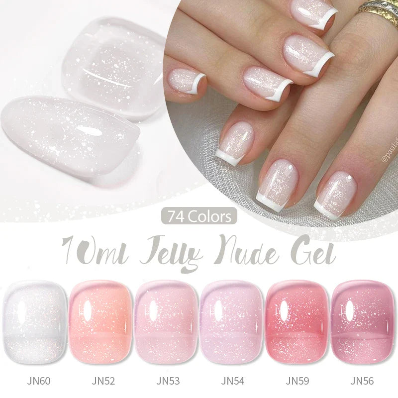 Transparent Jelly Nude Gellack 10ml Sheer Glitter Crystal Varnish - 24 Timmar Deals