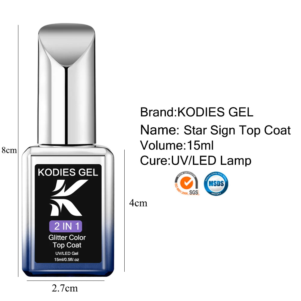Laser Diamond Top Coat Glitter Mix UV Gellack 15ML No Wipe - 24 Timmar Deals