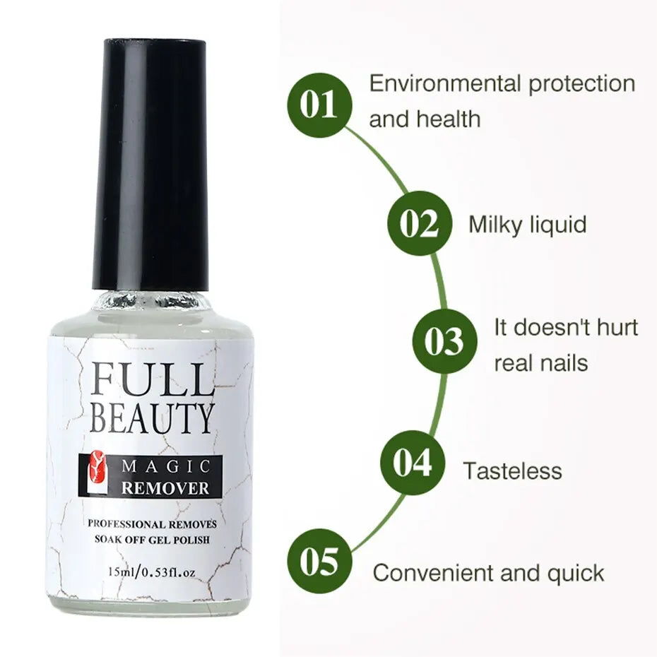2st Magic Remover Nail Gel Polish Fast Remover Gel Polish 15ML Soak Off UV LED Cleaner Function Gel Ta bort manikyrverktyg - 24 Timmar Deals