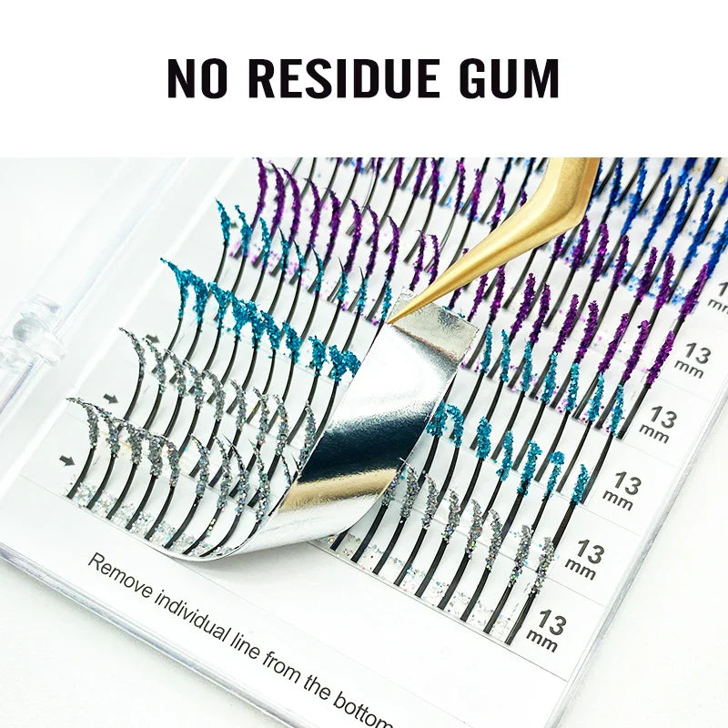 Glitter Shiny Colorful False Eyelash Extension DIY Mix Color Lashes Christmas Cosplay Party - 24 Timmar Deals
