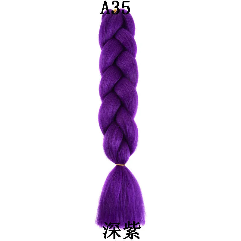 Syntetisk 1st 24 tum 100g Flätning Hårbox Flätor Färgglad Twist Flätning Hårförlängningar Syntetisk Virkad Flätning - 24 Timmar Deals