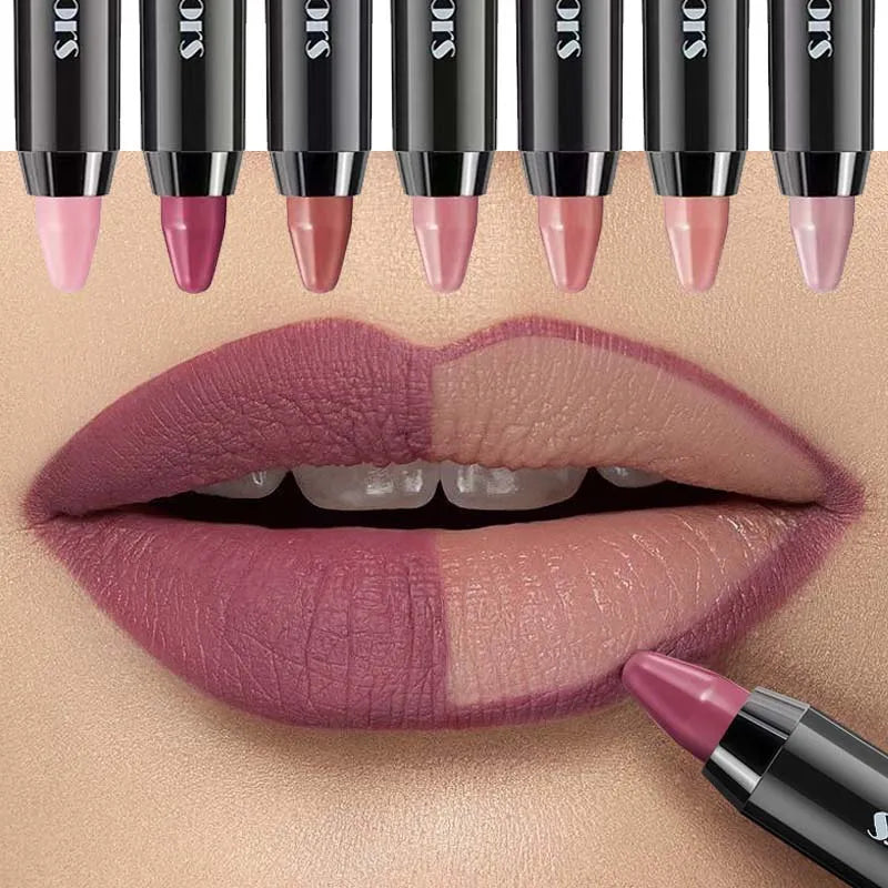8 färger Velvet Matte Lipsticks Non-stick Cup vattentålig Moisturizing Lasting Lip Stick Lip liner - 24 Timmar Deals