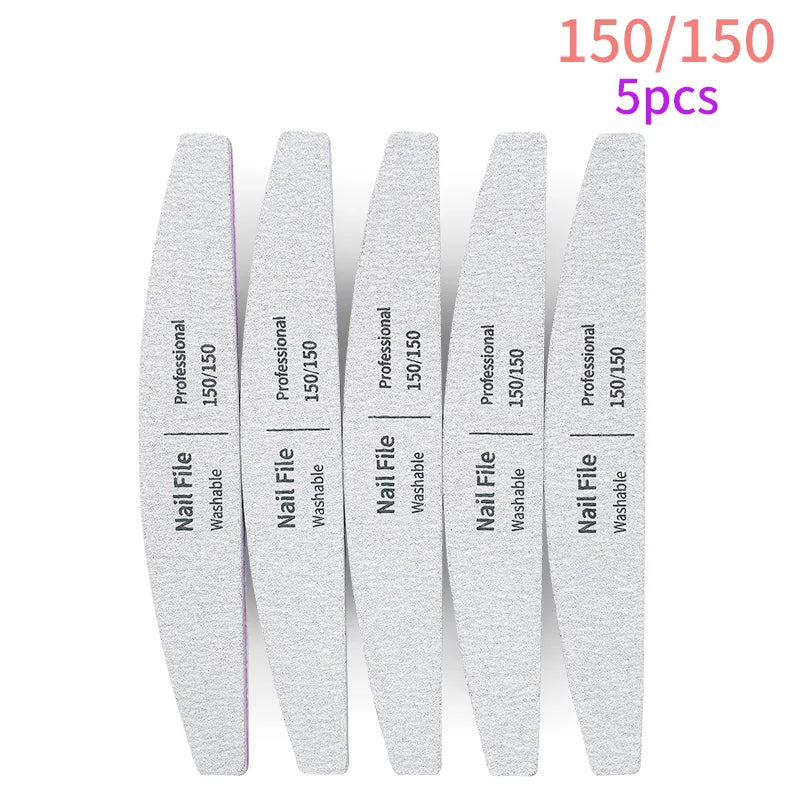 Nail File 100 to 180 Professional Tools Emery for Manicure Lime 240 Sandpaper Gel Polishing Files for Nails Buffers Set Polisher - 24 Timmar Deals