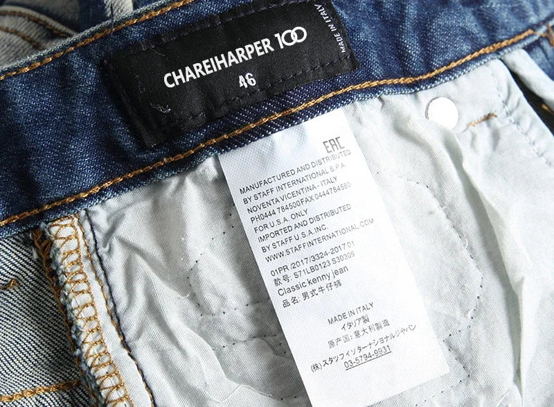 dsq071 Herrjeans Stretchkomplex tvättvatten handmålade - 24 Timmar Deals