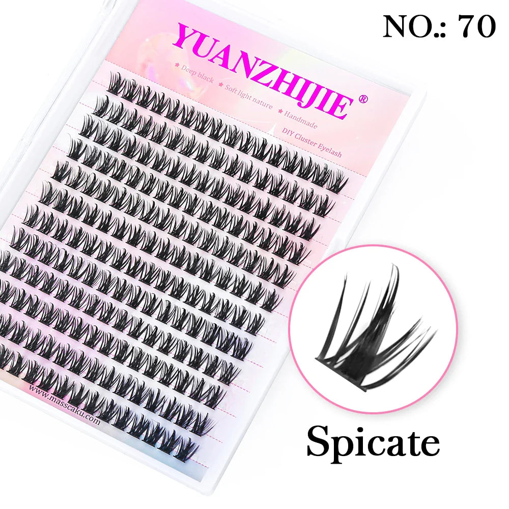 Mix Color 144 Russian Volume False Eyelashes Natural Soft Cluster Segment Lashes - 24 Timmar Deals