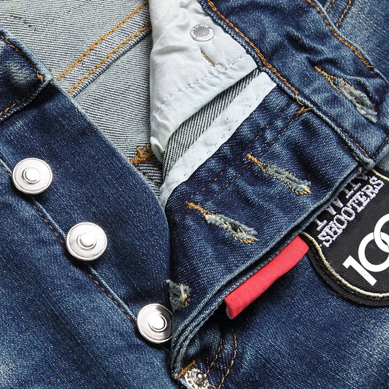 dsq071 Herrjeans Stretchkomplex tvättvatten handmålade - 24 Timmar Deals