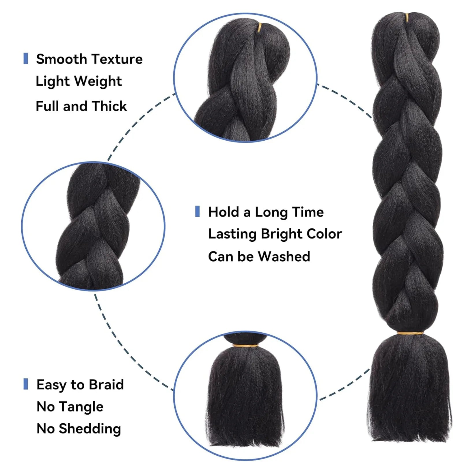 Syntetisk 1st 24 tum 100g Flätning Hårbox Flätor Färgglad Twist Flätning Hårförlängningar Syntetisk Virkad Flätning - 24 Timmar Deals