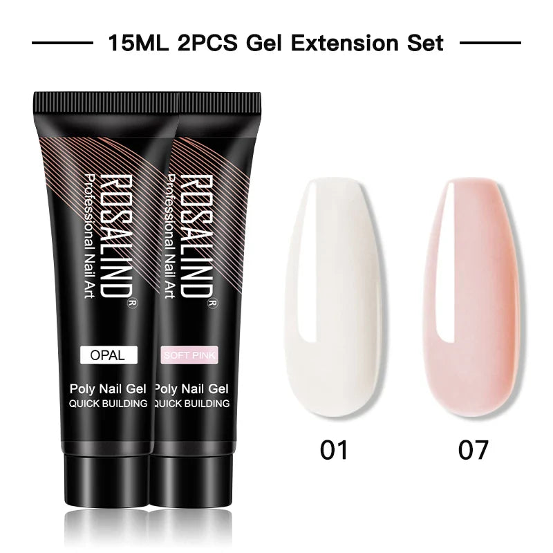 Poly Gel Akryl Extension Crystal Nail Art Hybrid Lack Slip Solution Poly Nagellack Semi Permanent 15/30ml - 24 Timmar Deals