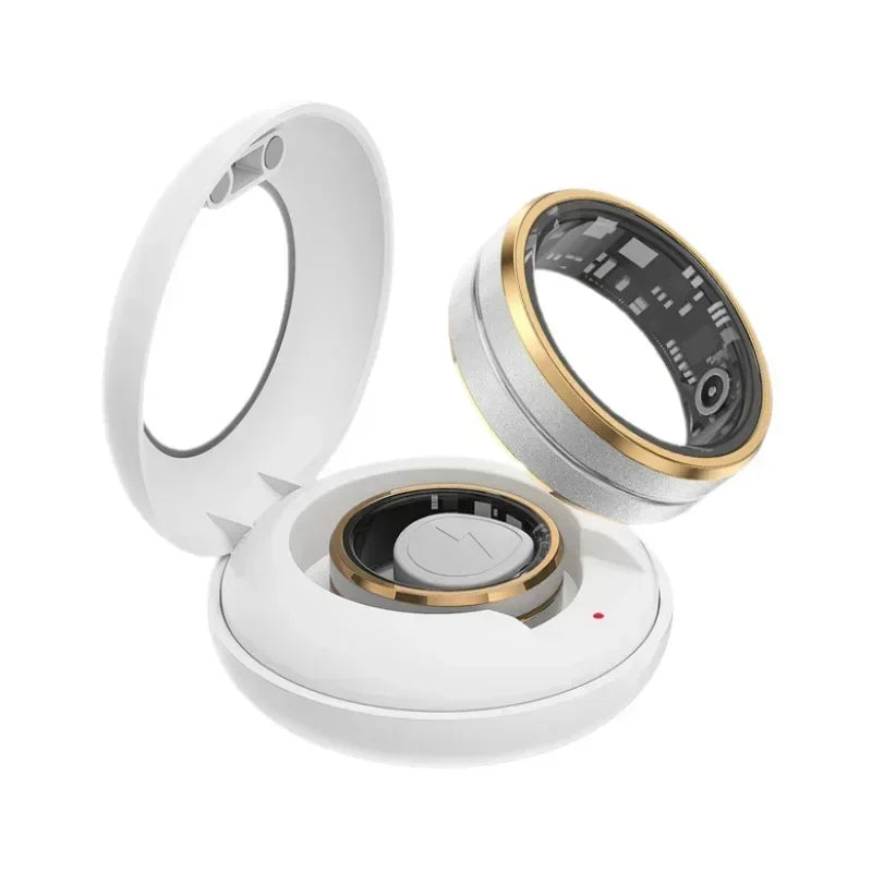 Smart Ring Steel Shell Sömnhälsoövervakning 3ATM Vattentät multisportlägesring för Xiaomi, Huawei, IOS - 24 Timmar Deals