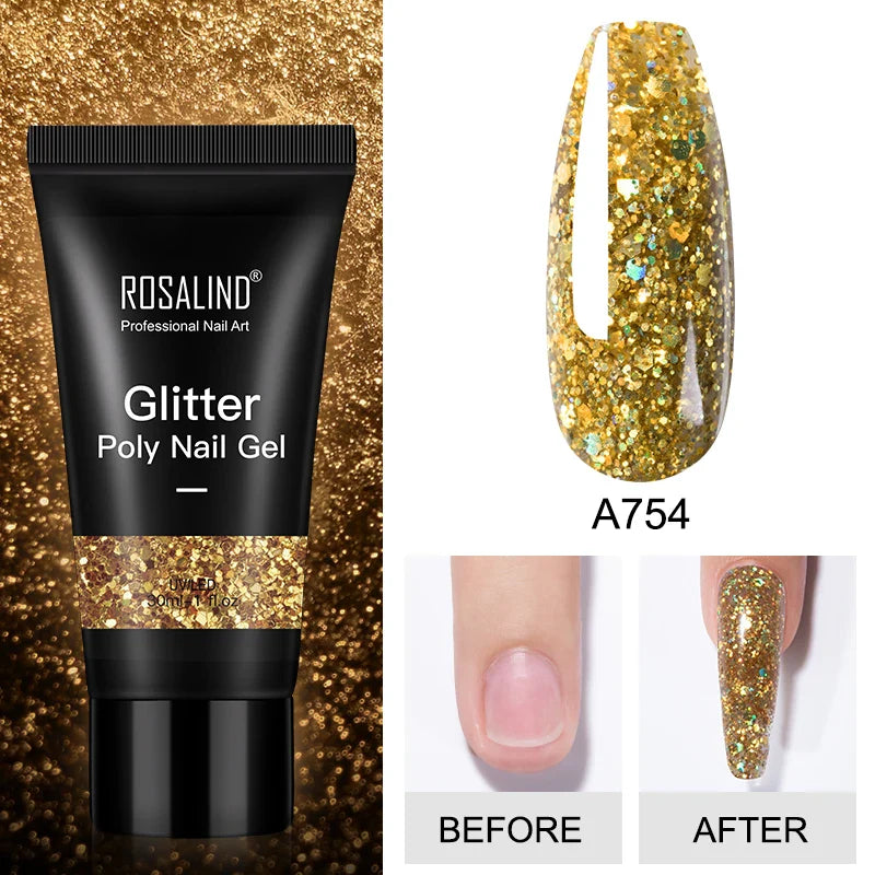 Poly Gel Akryl Extension Crystal Nail Art Hybrid Lack Slip Solution Poly Nagellack Semi Permanent 15/30ml - 24 Timmar Deals