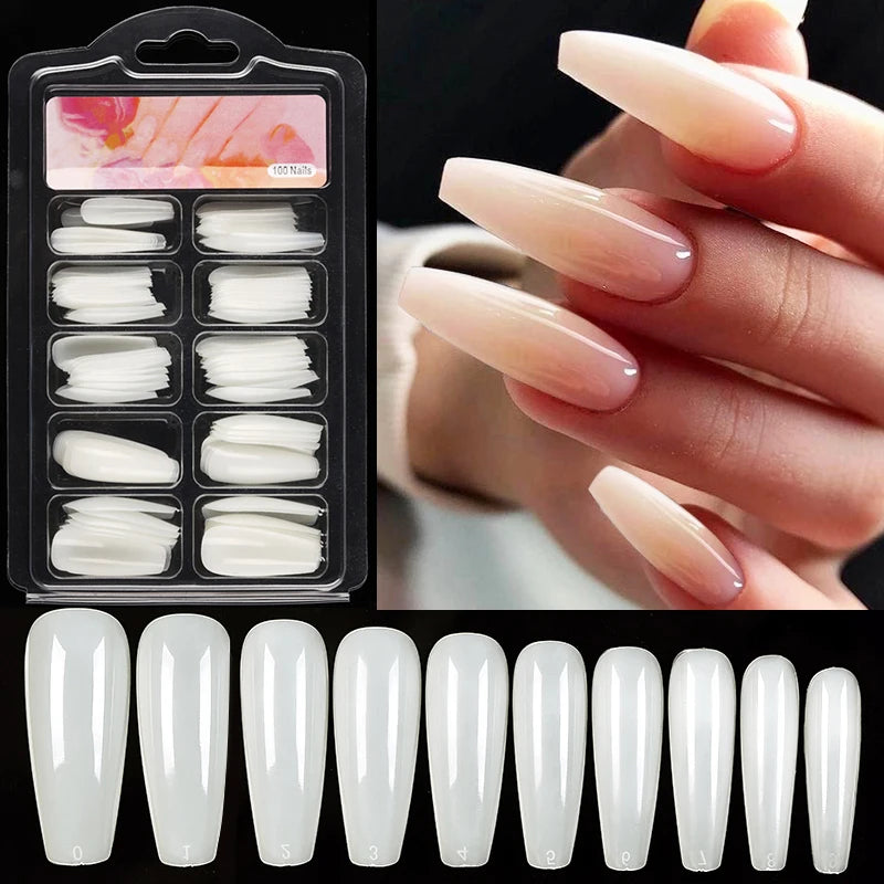 100st/box Quick Extension Full Cover Nails - 24 Timmar Deals