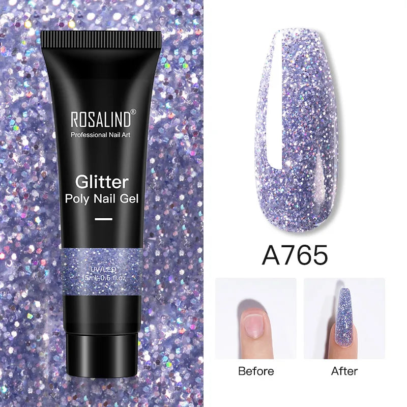 15/30 ml Poly Nail Gel Semi Permanent Akryl Extension Crystal Nail Art Fast Builder Hybrid Lack UV Poly Nagellack - 24 Timmar Deals