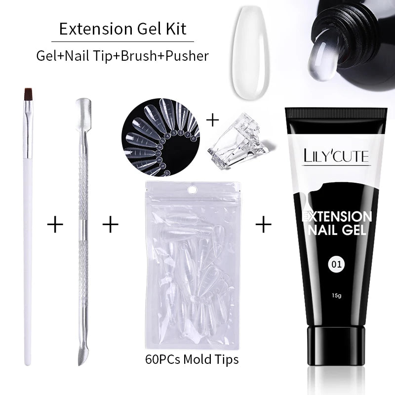 15ml Polygel Nail Extension Set - 24 Timmar Deals