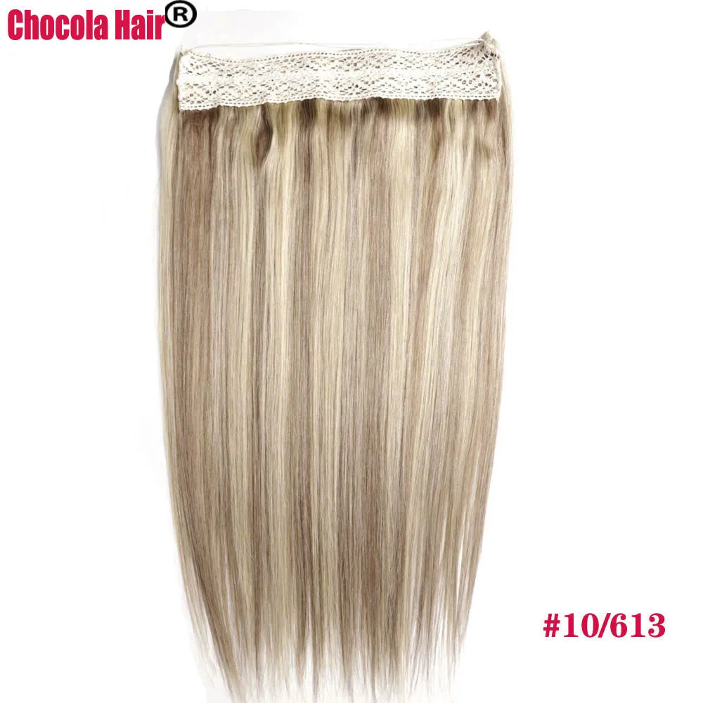 Halo Hair Extensions Brazilian Remy  Human Hair Extensions Secret Wire No Clip - 24 Timmar Deals