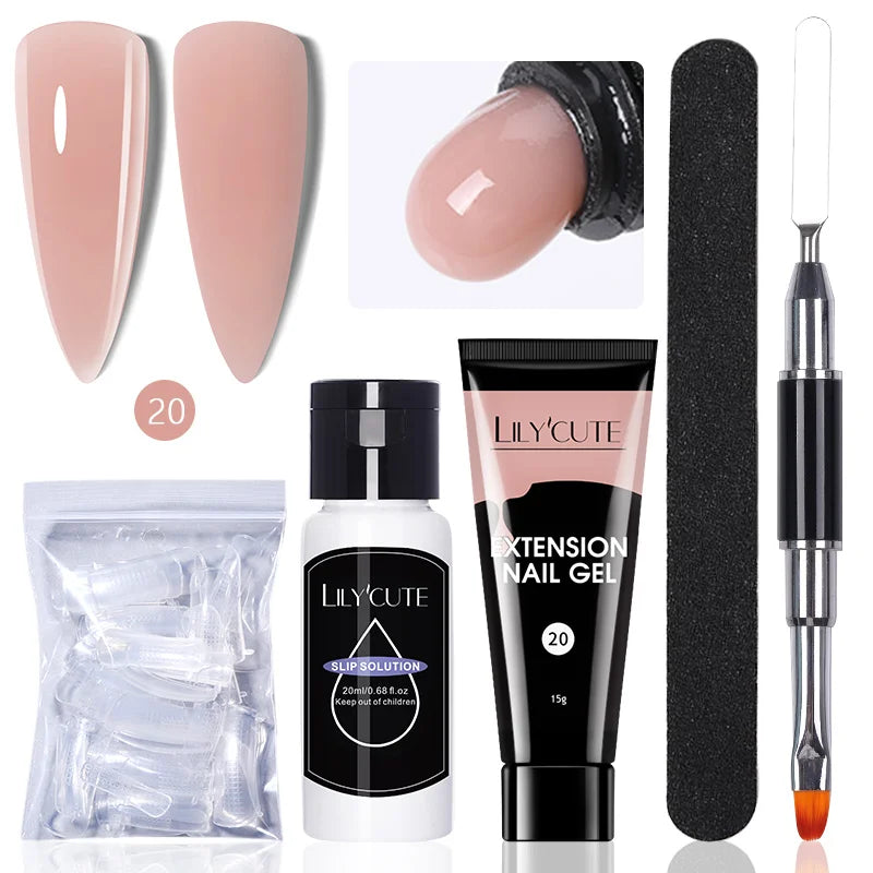 15ml Polygel Nail Extension Set - 24 Timmar Deals