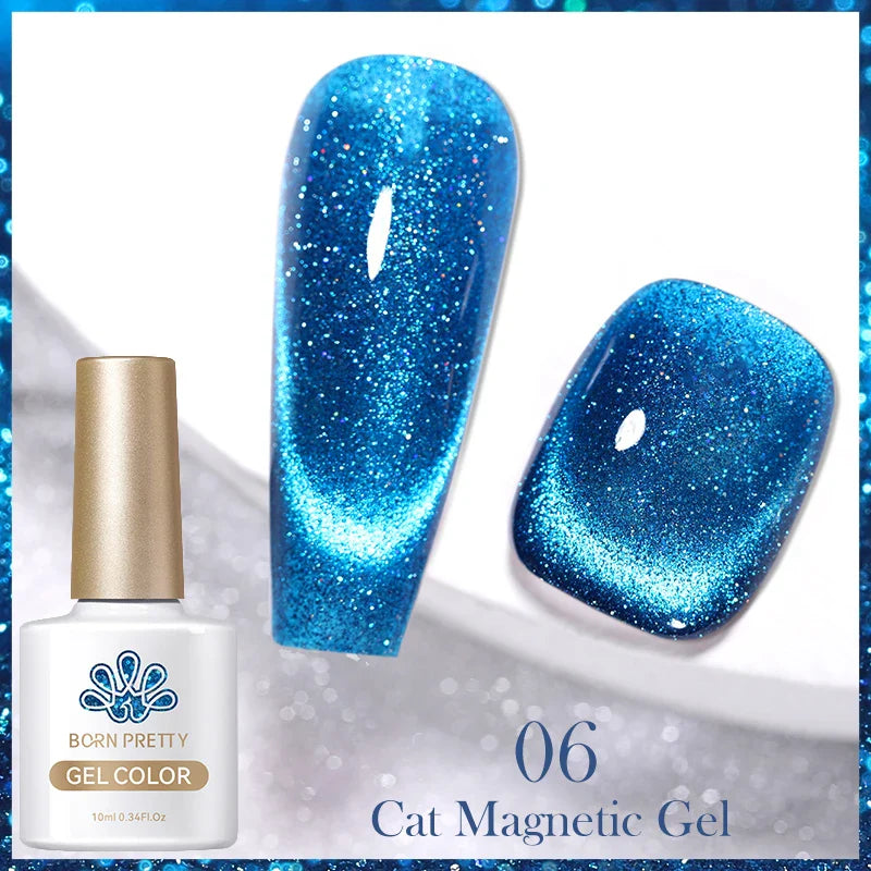 10ml Magic Cat Magnetic Gel Nail Polish Sparking Aurora Silver Effect Soak Off UV Gel Varnis Semi-Transparent - 24 Timmar Deals