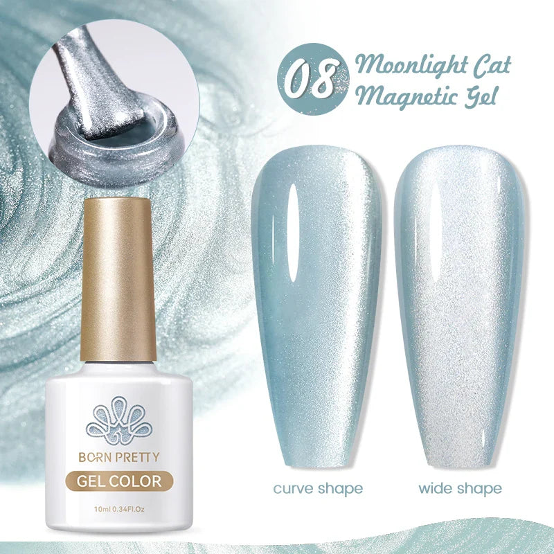 Reflekterande Cat Magnetic Gellack 10ML Silver Shinning Glitter Vernis Semi Permanent Soak Off Magnetic UV Gel - 24 Timmar Deals