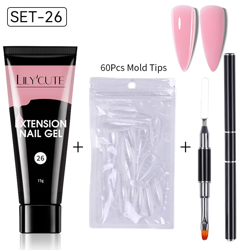 15ml Polygel Nail Extension Set - 24 Timmar Deals