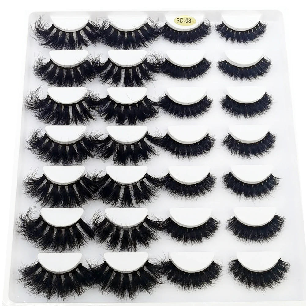 Lashes 14 Pairs Eyelashes Faux Mink Eyelashes Long Lasting Fluffy 25mm Mink Lashes Dramatic Volume lashes Extension Thick Long - 24 Timmar Deals