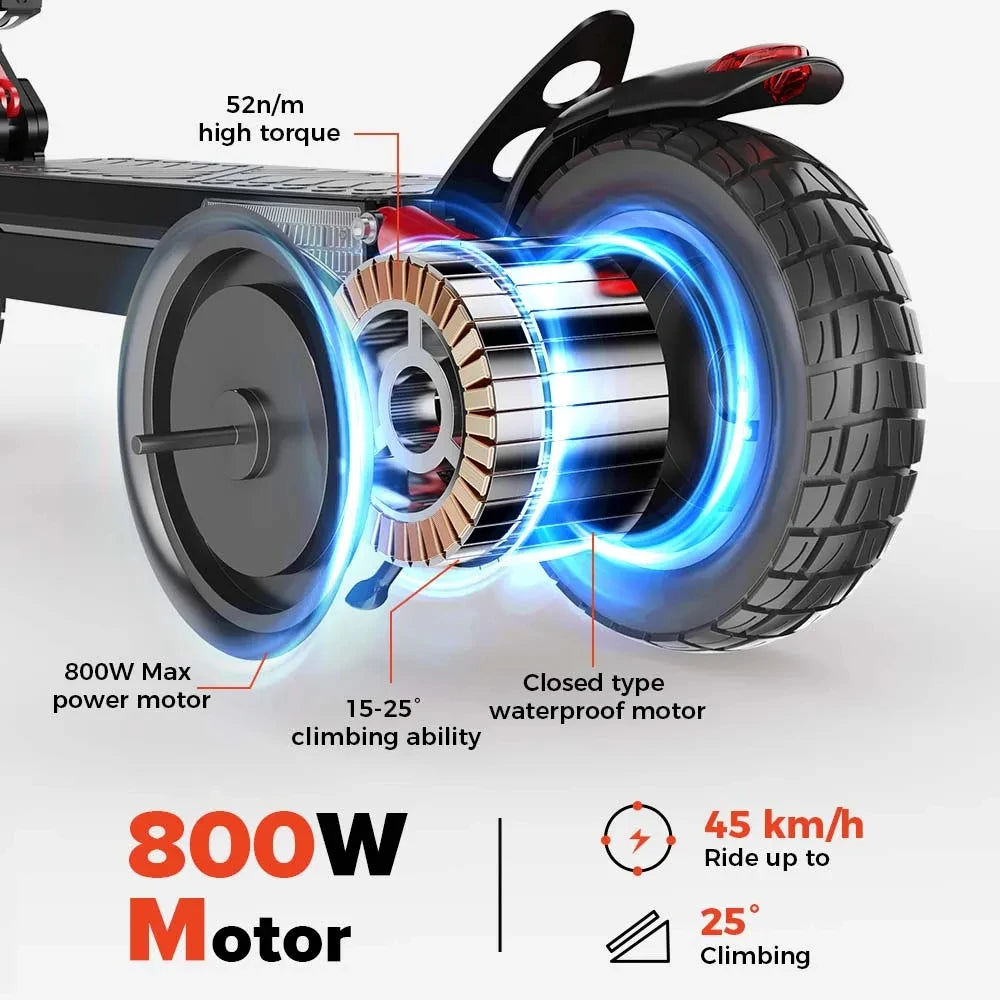 iScooter iX4 elektrisk skoter 800W Smart EScooter 48V 15Ah LCD-skärm 10 tums terränghjulsdäck hopfällbart - 24 Timmar Deals