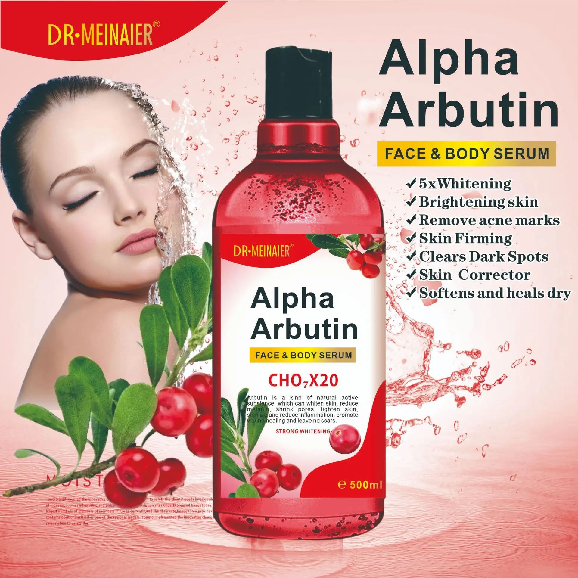 500ML Vitamin C AHA HYALURONIC& NICOTINAMIDE Face Serum - 24 Timmar Deals