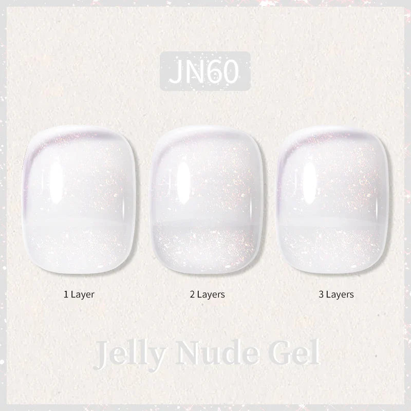 Transparent Jelly Nude Gellack 10ml Sheer Glitter Crystal Varnish - 24 Timmar Deals