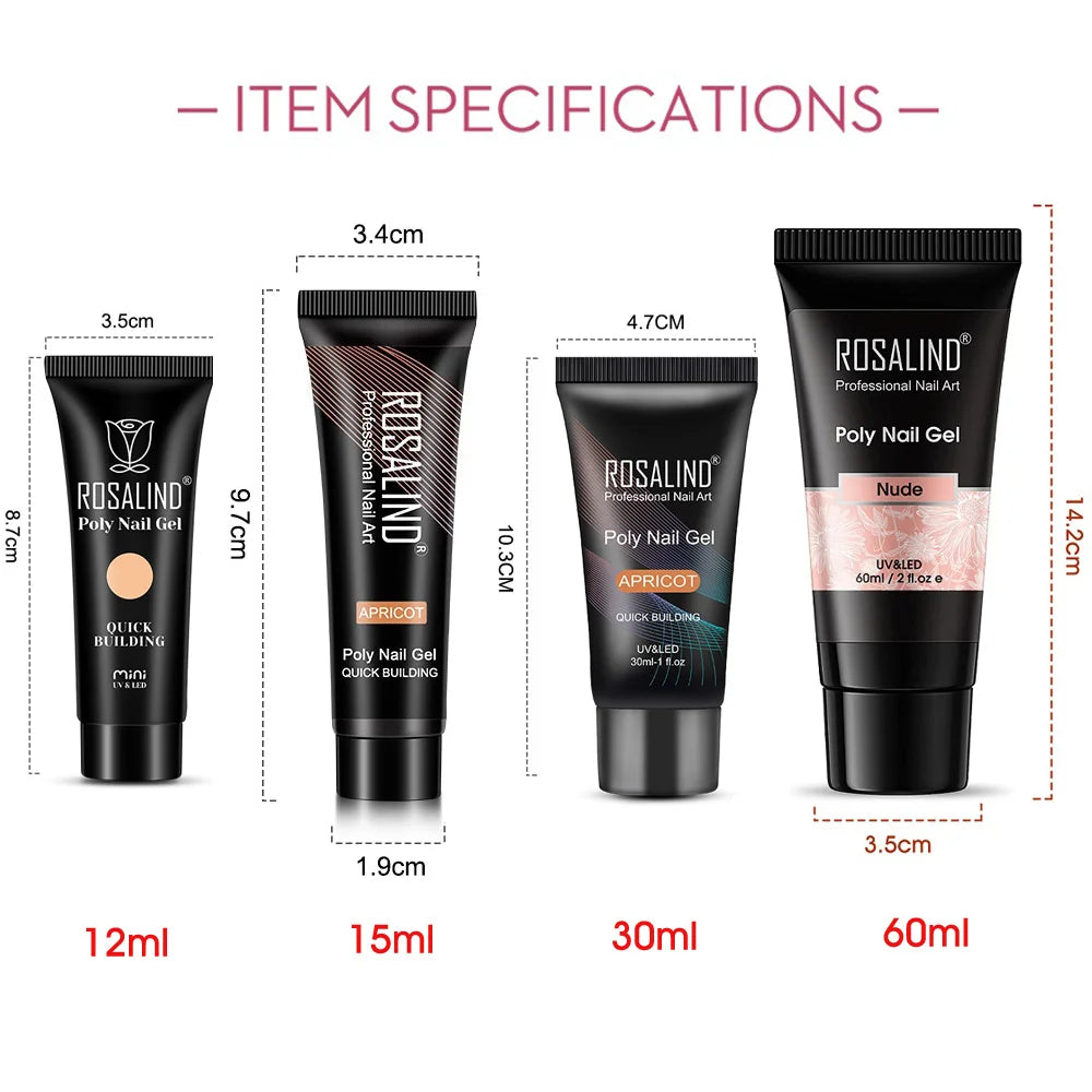 12/15/30/60 ml  Polygel för Nagelförlängning - 24 Timmar Deals