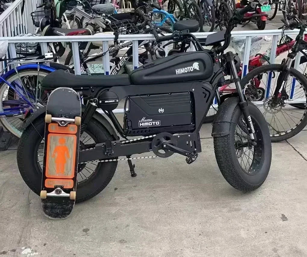 ZPW black HIMOTO dult Electric Bicycle 1500W High Power Motor48v60ahBatteroil dampery Electric Bike Urban LeisureThickTire ebike - 24 Timmar Deals