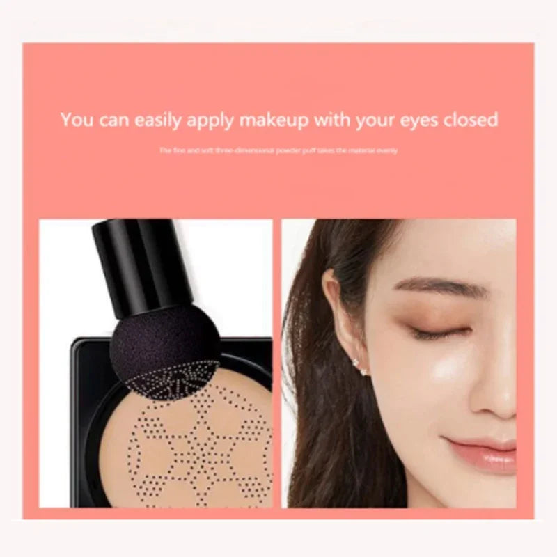 CC Cream Concealer Foundation Moisturizing Long Lasting, Air Cushion Mushroom Head Applicator - 24 Timmar Deals