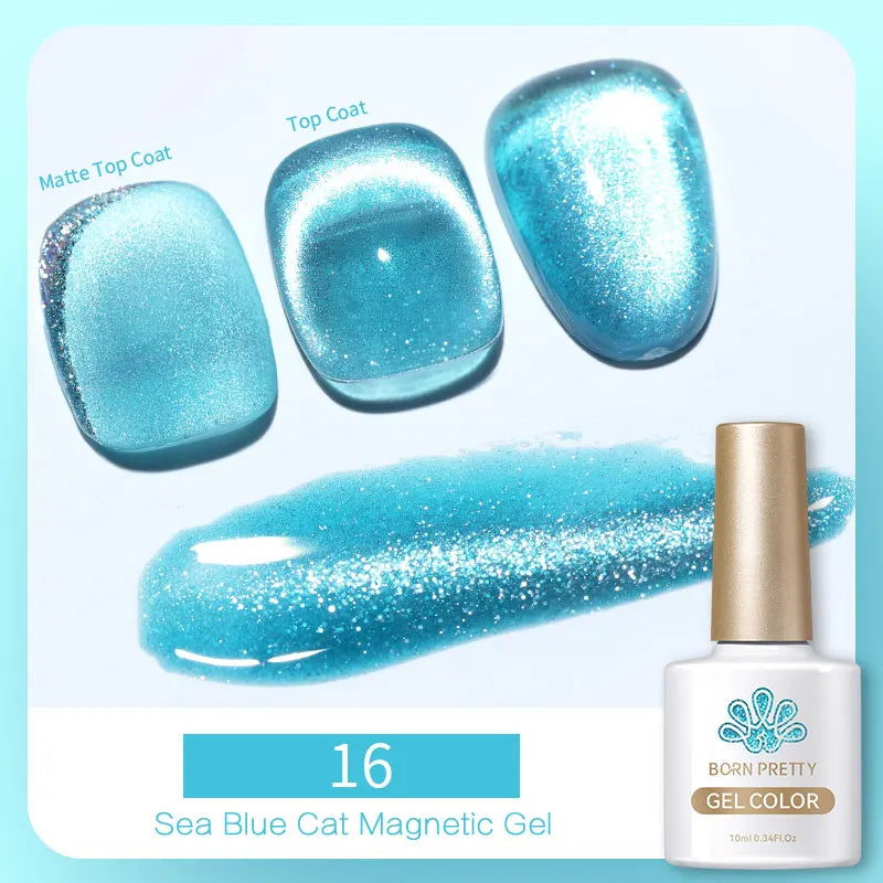 10ml Magic Cat Magnetic Gel Nail Polish Sparking Aurora Silver Effect Soak Off UV Gel Varnis Semi-Transparent - 24 Timmar Deals