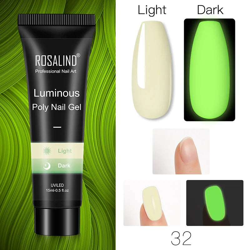 15/30 ml Poly Nail Gel Semi Permanent Akryl Extension Crystal Nail Art Fast Builder Hybrid Lack UV Poly Nagellack - 24 Timmar Deals