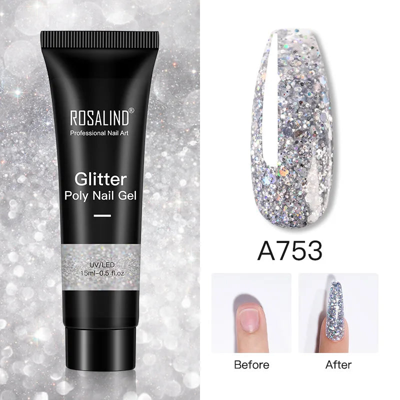 15/30 ml Poly Nail Gel Semi Permanent Akryl Extension Crystal Nail Art Fast Builder Hybrid Lack UV Poly Nagellack - 24 Timmar Deals