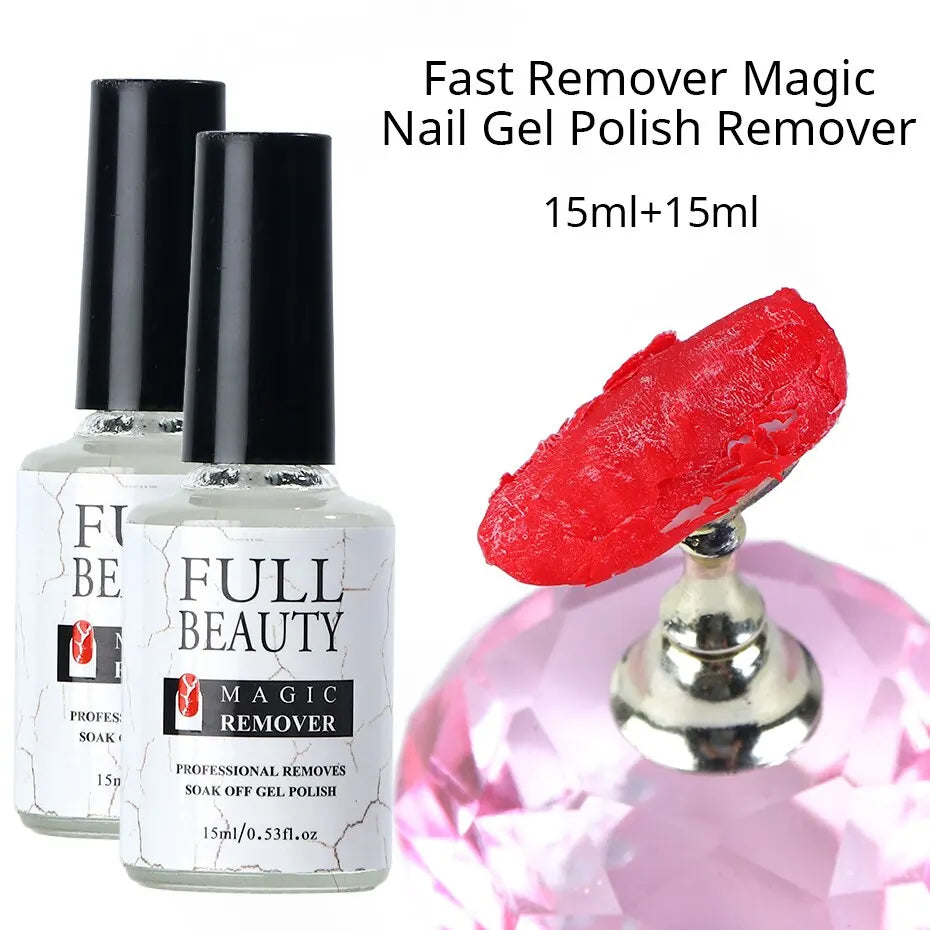 2st Magic Remover Nail Gel Polish Fast Remover Gel Polish 15ML Soak Off UV LED Cleaner Function Gel Ta bort manikyrverktyg - 24 Timmar Deals