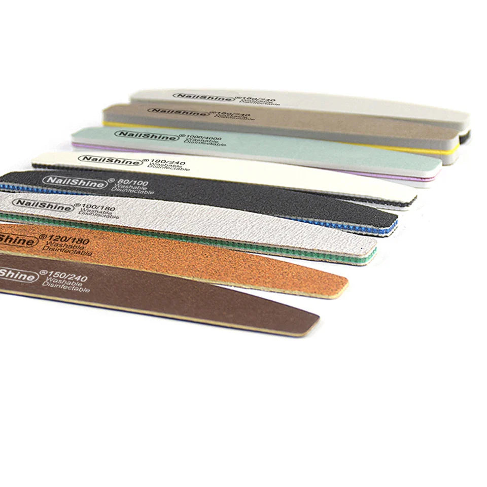 5 st Halfmoon Sandpapper Nagelfil Svamp Buffer Block 80/100/120/180/240/1000/4000 - 24 Timmar Deals